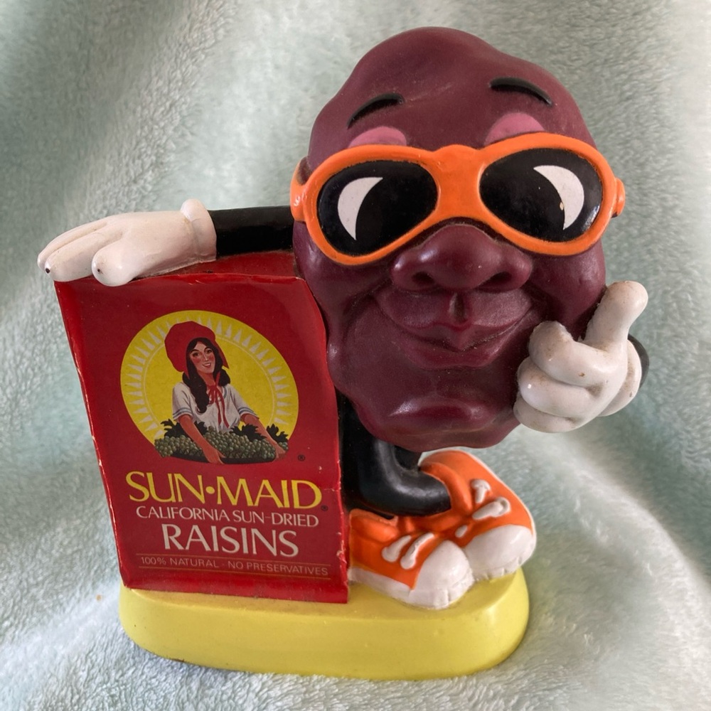 Vintage 1987 California Raisins Coin Bank Piggy Bank Claymations With Stopper